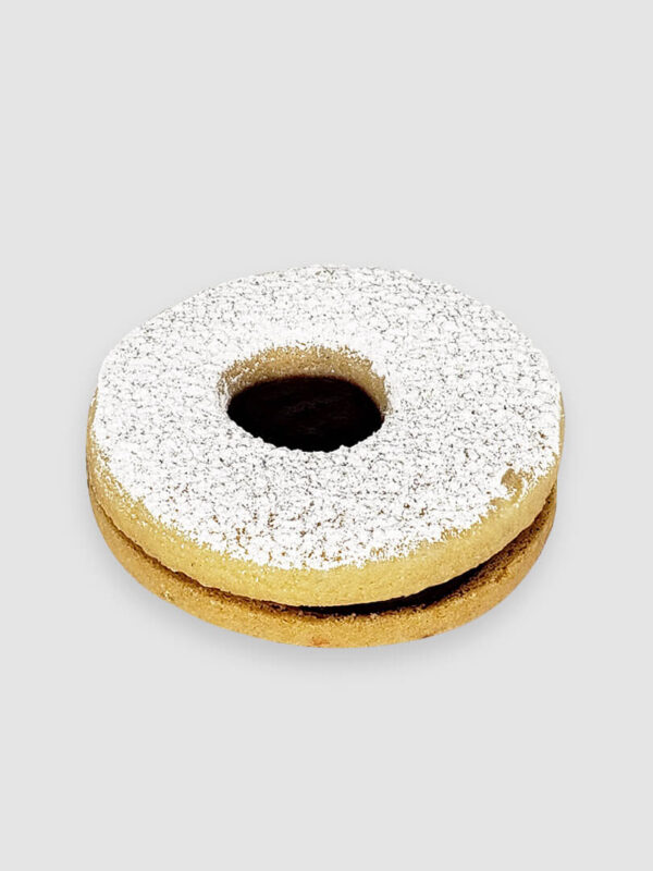 Galleta Linzer Tradicional galleta de mantequilla rellena de mermelada de la casa sabor fresa