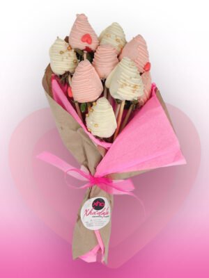Ramo de 9 Fresas con Chocolate
