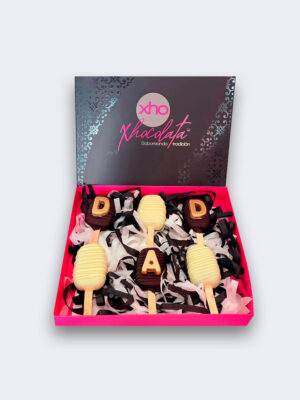 Caja con cake pops para día del padre